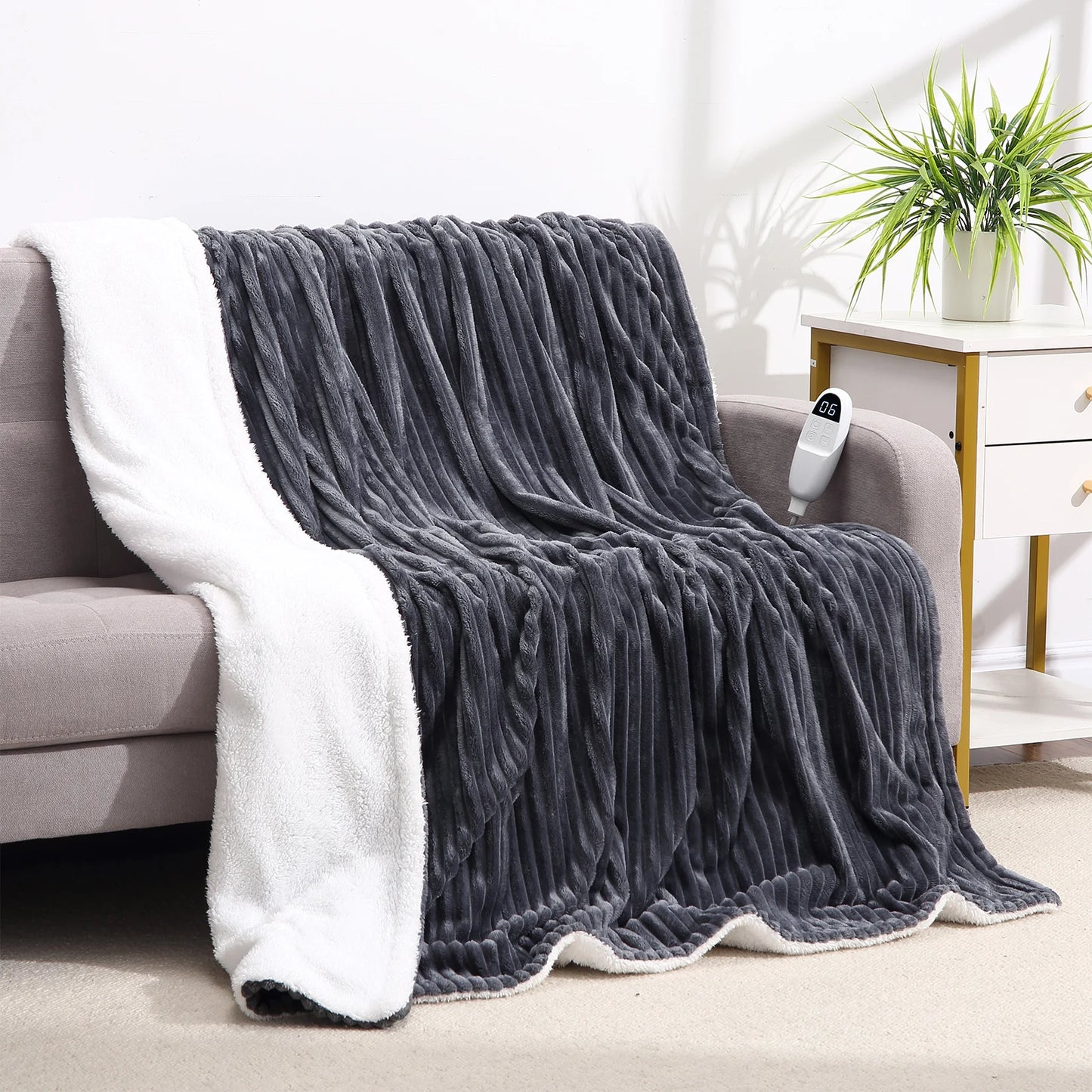 180x130cm Electric Blanket, Heating Blanket with 6 Fast Heating Levels & 0.5-4 Hours Auto-Off, Machine Washable